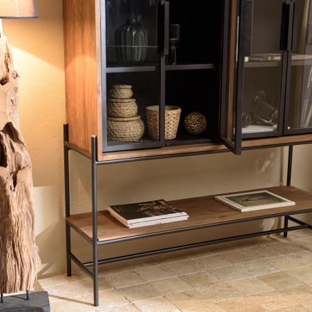 Buffet SIXTINE - 4 portes vitrées, 6 étagères, 1 niche
