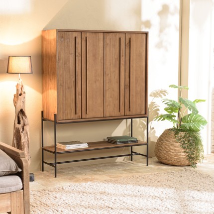 SIXTINE Sideboard - Recycled Teak Wood - 4 Doors & 1 Niche