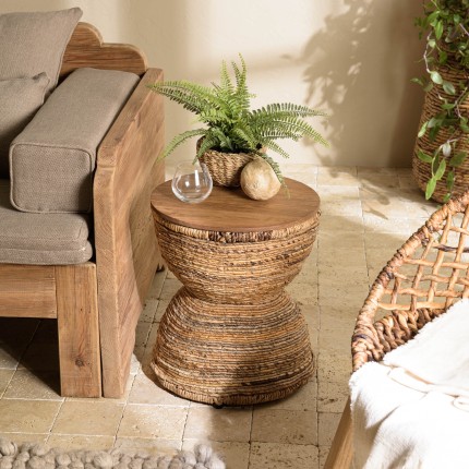 Tabouret SIXTINE en bois de teck recyclé