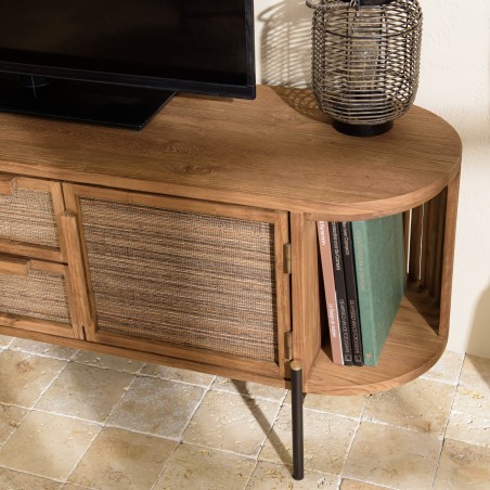 Meuble TV SIXTINE en bois de teck recyclé