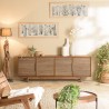 SIXTINE - Natural Recycled Teak Wood Sideboard with 4 Doors