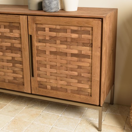 Buffet en bois de teck recyclé 3 portes SIXTINE
