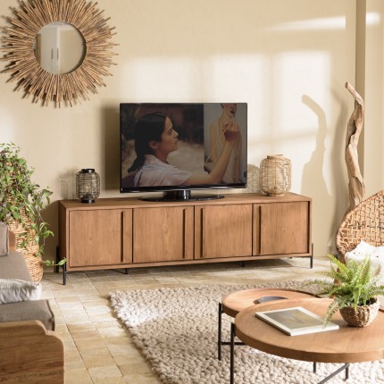 Meuble TV SIXTINE en bois de teck recyclé