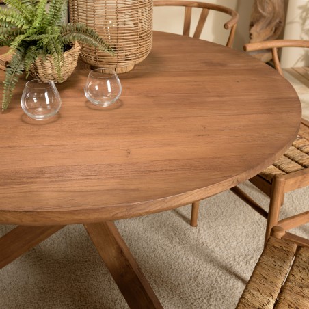 SIXTINE Round Dining Table 130x130cm - Recycled Teak Wood