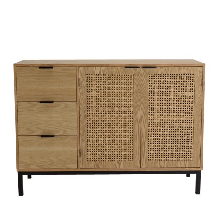 MARCEAU Sideboard with 3 Drawers and 2 Doors - Natural Cane Finish