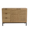 MARCEAU Sideboard with 3 Drawers and 2 Doors - Natural Cane Finish