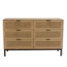 Commode MARCEAU - 6 tiroirs cannage naturel