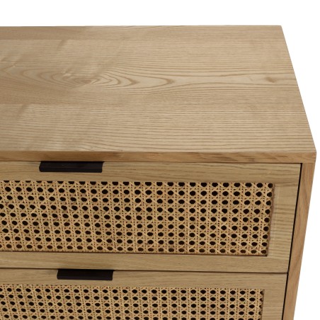 Commode MARCEAU - 6 tiroirs cannage naturel