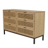 Commode MARCEAU - 6 tiroirs cannage naturel