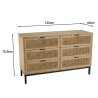 Commode MARCEAU - 6 tiroirs cannage naturel