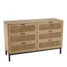 Commode MARCEAU - 6 tiroirs cannage naturel