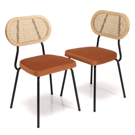 Lot de 2 chaises AGATHE en métal noir