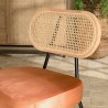 Fauteuil AGATHE - Métal noir et velours orange ambré