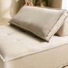 AGATHE Beige Upholstered Footstool 100x100cm - Comfortable Seating