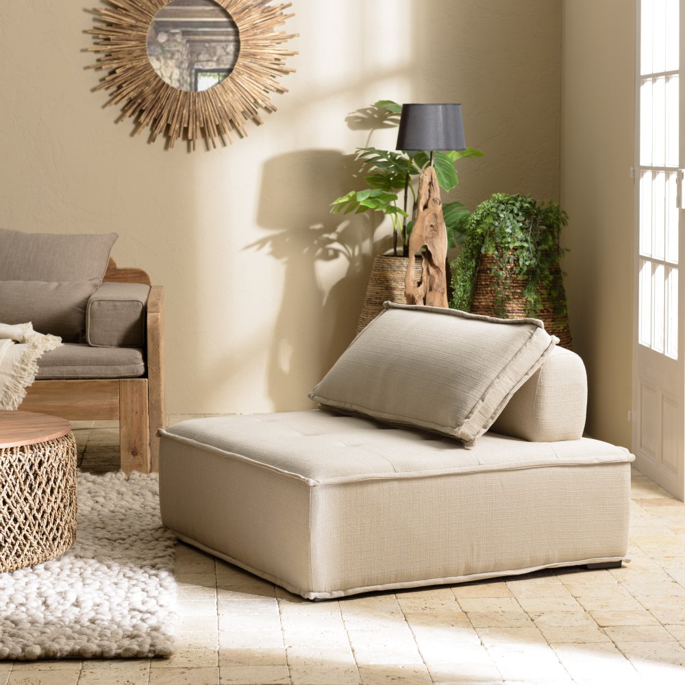 Chauffeuse AGATHE beige 100x100cm - Confort et élégance Chauffeuse AGATHE beige 100x100cm - Confort et élégance