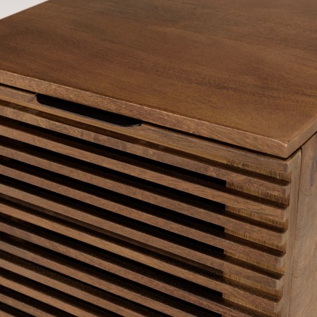 ALIX Mango Wood Bedside Table with 1 Open Door - Natural Hues