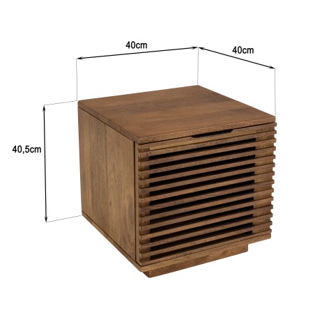ALIX Mango Wood Bedside Table with 1 Open Door - Natural Hues