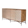ALIX Mango Wood Sideboard with Ethnic Patterns - 4 Doors
