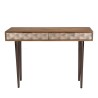 ALIX Console Table - Mango Wood with 2 Drawers & Gold Ethnic Patterns