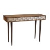 Console en bois de manguier ALIX - 2 tiroirs motifs ethniques dorés