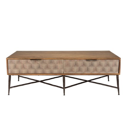 ALIX Rectangular Coffee Table - Mango Wood with 2 Drawers