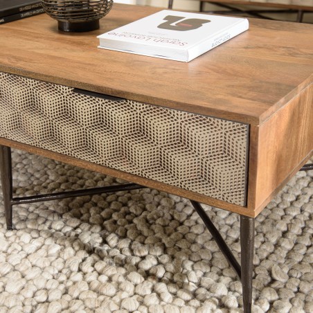 Table basse ALIX en bois de manguier - Design unique