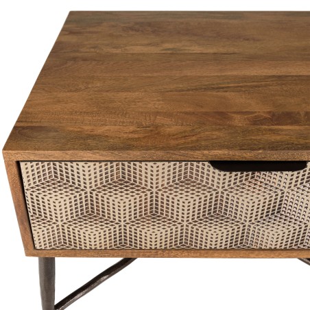 ALIX Rectangular Coffee Table - Mango Wood with 2 Drawers