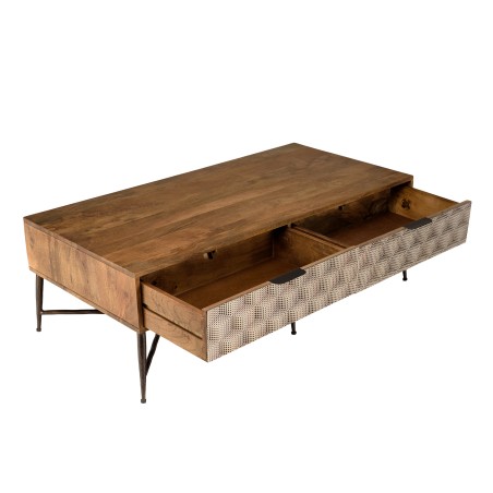 Table basse ALIX en bois de manguier - Design unique
