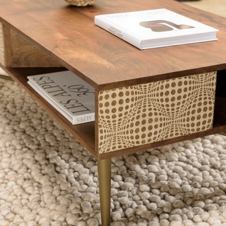 Table basse ALIX en bois de manguier
