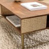 ALIX - Rectangular Mango Wood Coffee Table with 2 Niches