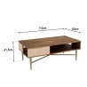 ALIX - Rectangular Mango Wood Coffee Table with 2 Niches