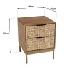 ALIX Mango Wood Bedside Table with 2 Drawers - Ethnic Patterns