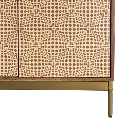 Buffet ALIX en bois de manguier 4 portes - Motifs ethniques