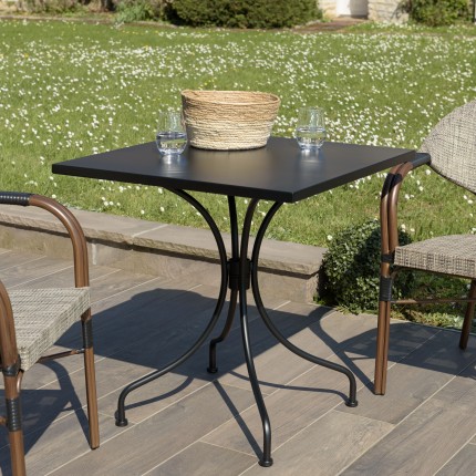 Table de jardin carrée VIANNEY 70x70cm