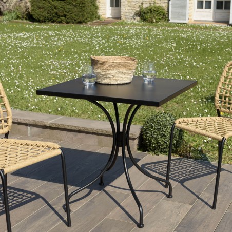 Table de jardin carrée VIANNEY 70x70cm
