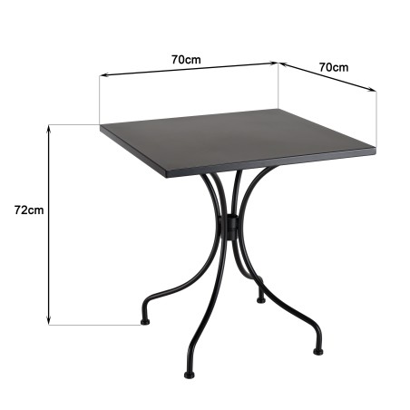 VIANNEY Square Garden Table for 2 People - 70 x 70 cm