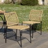 VIANNEY Set of 2 Beige Woven Rope Garden Chairs - Trendy Outdoor Furniture