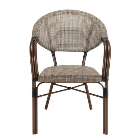 VIANNEY - Set of 2 Taupe Steel Bistro Garden Chairs