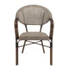 Lot 2 chaises jardin bistrot acier textilène taupe
