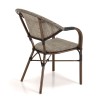Lot 2 chaises jardin bistrot acier textilène taupe