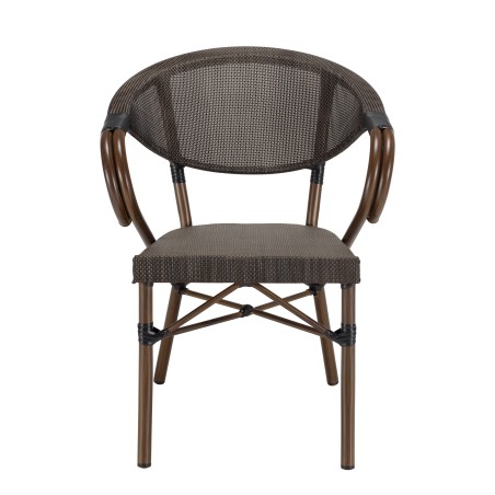 Lot 2 chaises jardin bistrot VIANNEY marron