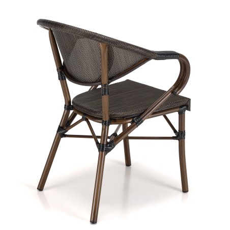 Lot 2 chaises jardin bistrot VIANNEY marron