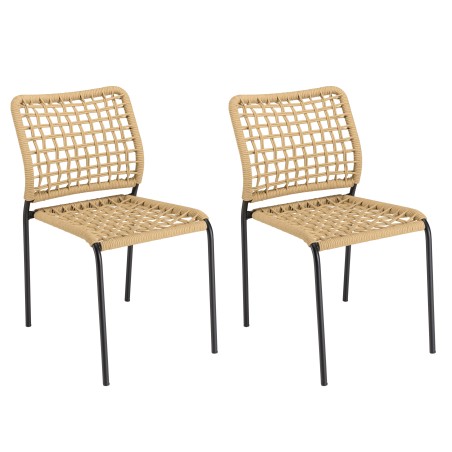 Lot de 2 chaises de jardin VIANNEY en cordage tressé beige