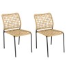 Lot de 2 chaises de jardin VIANNEY en cordage tressé beige