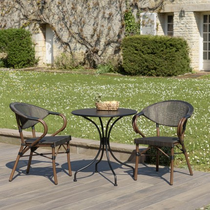 VIANNEY 2-Person Steel Garden Set - Trendy Outdoor Furniture