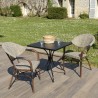 VIANNEY 2-Person Steel Garden Set - Trendy Bistro Style Furniture