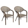 VIANNEY 2-Person Steel Garden Set - Trendy Bistro Style Furniture