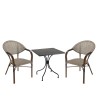 Salon de jardin VIANNEY en acier - 2 personnes - 70x70cm