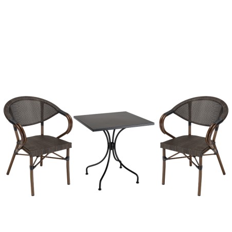 VIANNEY 2-Person Steel Garden Furniture Set - Trendy Bistro Style