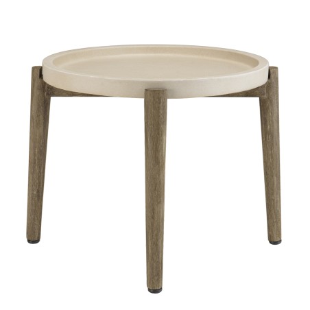 HECTOR Round Side Table 50x50cm Beige Concrete Top
